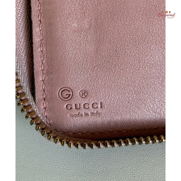 Authentic GUCCI Pink Micro-Guccissima Embossed Leather Compact Zippy Wallet - Picture 8 of 13